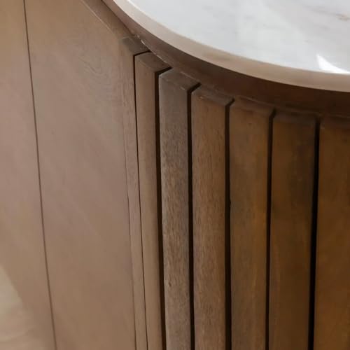 Image of The Attic Carlston Sideboard Large, Multipurpose Cabinet for Kitchen and Living Room Storage, Classy Sideboard, Solid Mango Wood, Provential Teak Matte Finish