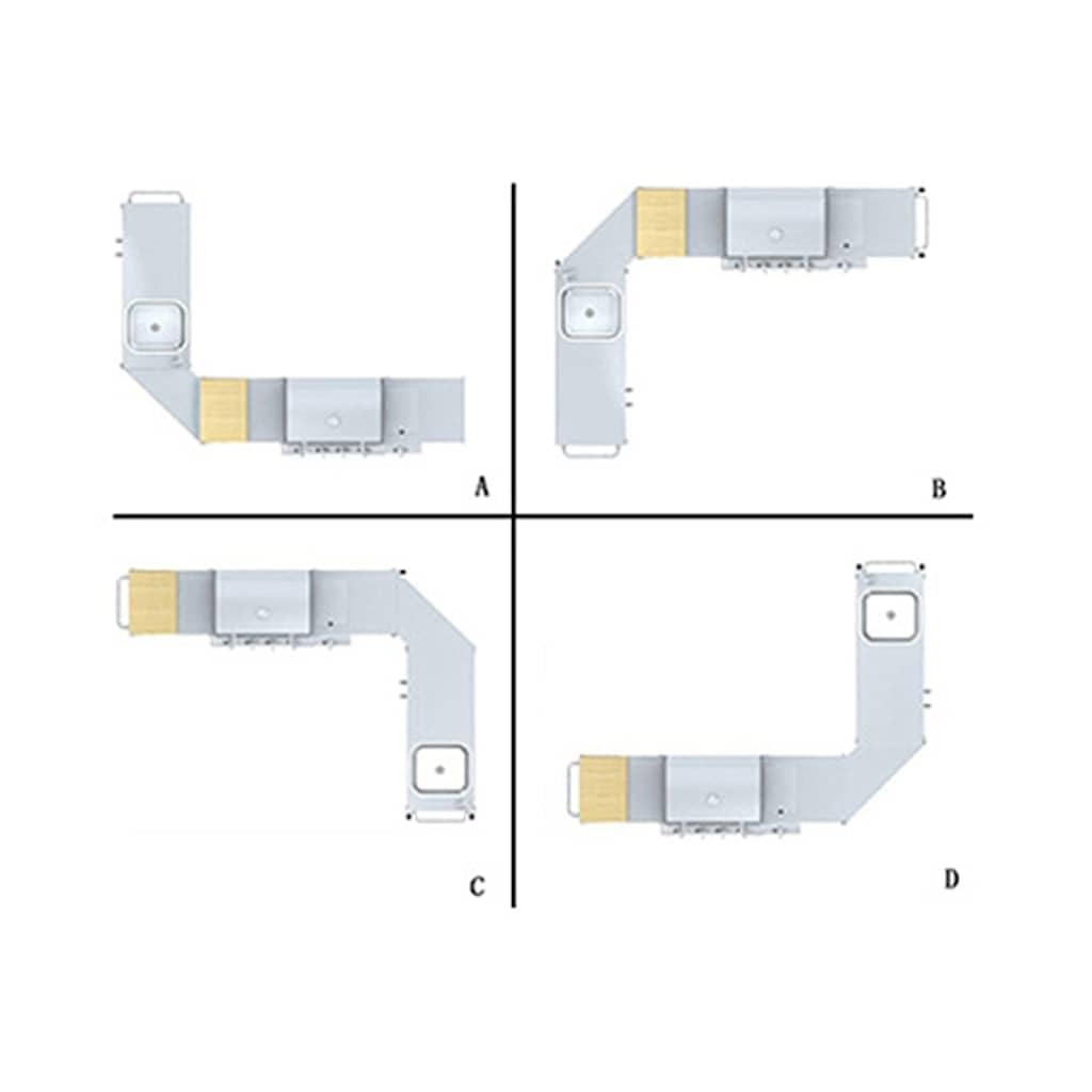 Gasgrill-Set 4+1 HOEK DE Modell Edelstahl Stahl mit 48.000 BTU, Seitenbrenner, Temperaturanzeige, Schneidebrett, Spüle, mobil für Outdoor-Küche, Camping, Party, Haushalt