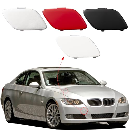 Front Bumper Tow Hook Cover Towing Eye Cap Fit for BMW E92 Coupe E93 Convertible 3-Series 328i 335i 2007 2008 2009 2010 51117187956 (Black Right Passenger Side)