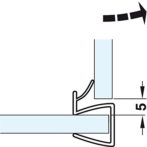 Gedotec Duschlippendichtung – PVC, Transparent, 2 M, Für 10–12 Mm Glas, 90°-Profil
