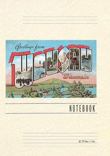 Vintage Lined Notebook Greetings from Wausau, Wisconsin