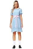 Remimi Women's Shining Twins Costume Dress Halloween Scary Sister Blue Outfits Puff Sleeve Kawaii Dresses XXL