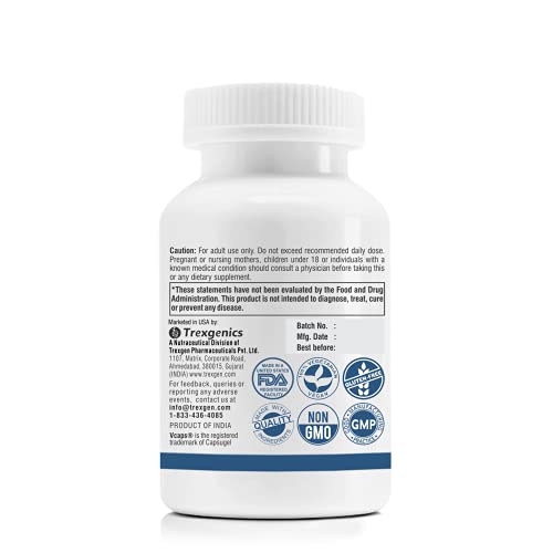 Trexgenics® Gymnema (Bioactive 75% Gymnemic Acids) 500Mg Sylvestre Vegan & Gluten Free (60 Vcaps) #TOP2