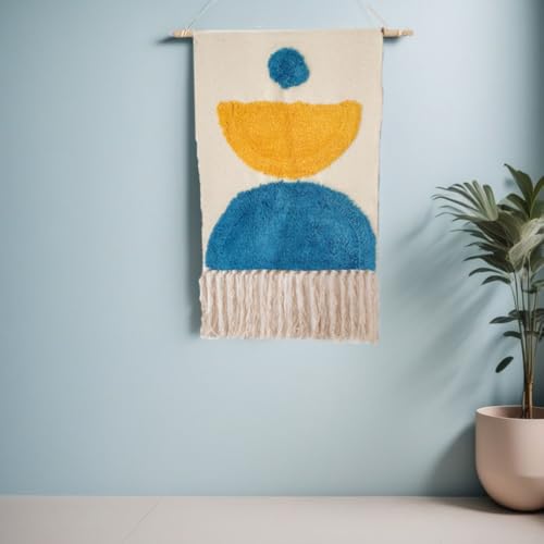 Tapiz de pared de algodón bohemio BMIDOT con borlas para decoración textil 2