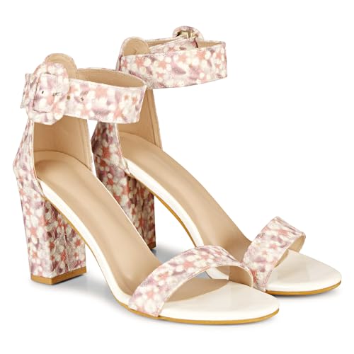 Image of Block Heel For Woman Comfortable Pumps for Office, Party and Formal Occasions Buckled Ankle Strap Heeled Sandals