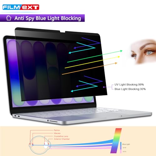 Image of FILMEXT Magnetic Privacy Screen for Macbook Neo 13 inch (2026, A18 Pro) | Removable Anti Blue Light Anti Spy Filter Laptop Screen Protector for Mac 13in Model A3404