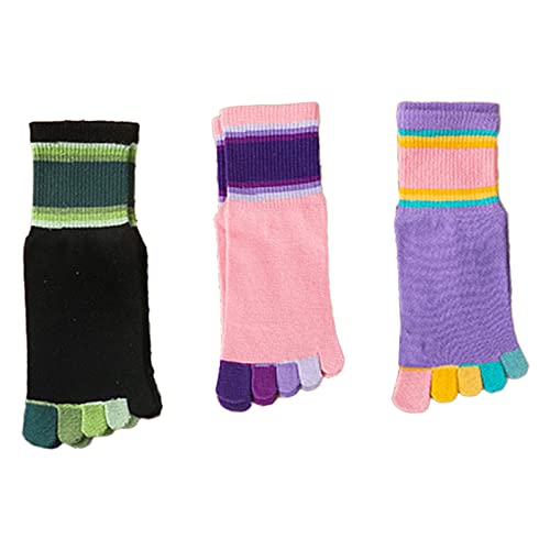 Kids Five Finger Socks, 3 Pair Toe Socks Five Finger Cotton Socks Ankle Socks for Boys Girls