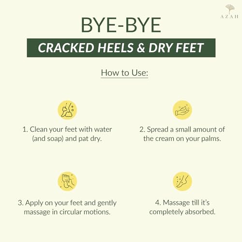 Image of AZAH Foot Massage Cream for Cracked, Rough & Dry Feet | Foot Massage Cream With Benefits of Neem, Aloe Vera & Haldi | FOR HEEL REPAIR | Relieves from Swollen Ankles & Heel | Moisturizes Feet | 50gm