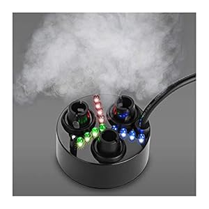 3 Hoofd Ultrasone Mist Maker Fogger, Plastic Verstuiver met 12 LED Licht, luchtbevochtiger 1500 ml/h Vertatie voor water…