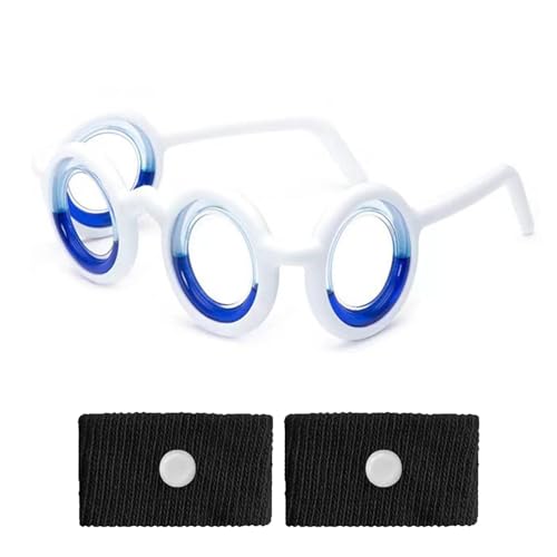 Srvauyea Anti-Brille Gegen Reisekrankheit Set Motion Sickness Brille Set Anti Bewegungskrankheit Gläser Anzug Faltbar Übelkeit Autokrankheit mit Armband Gegen Reisekrankheit für Erwachsene Kinder