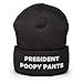 Hogue WS LLC President Poopy Pants Hat (Embroidered Cuffed Beanie) Funny Anti Biden Gift Dark Grey