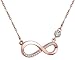 Produktbild Yumilok Damen Halskette mit Unendlichkeit Infinity Symbol Anhänger Zirkonia Roségold aus 925 Sterling Silber Solitär Kette Kettenanhänger für Frauen Mädchen