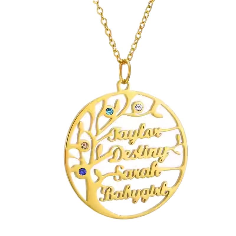 Collier arbre de vie personnalisé pour célébrer les liens sacrés de votre famille en acier