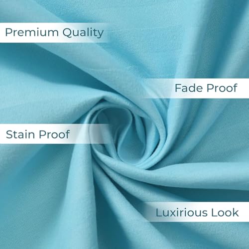 Image of Satan Striped Microfiber (Aqua Blue,) bedsheet for Double Bed with 2 Pillow Covers Breathable | Wrinklefree and Softtouch Striped Bedding Set