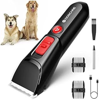 DOG CARE Dog Grooming Clippers Kit - 2 Modes Low Noise, Ceramic Detachable Blade, Professional Cordless Rechargeable Dog Hair Clippers for Grooming，Hair Trimmer for Small Large Dogs, Cats, Pets