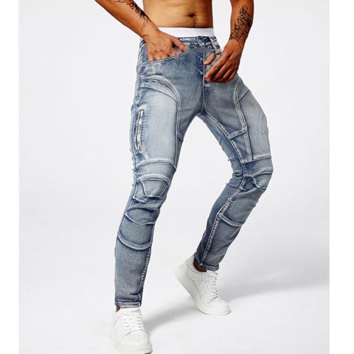 XYGJZ Men's Skinny Slim Fit Stretch Hip Pop Denim Jeans Pants4