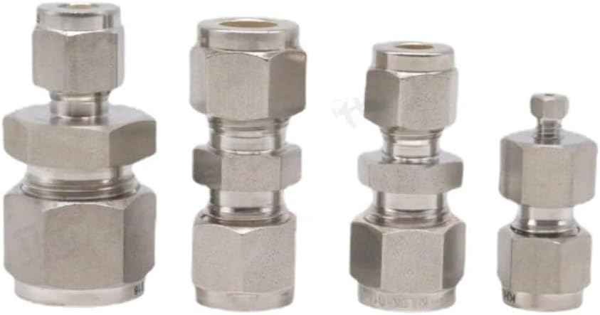 1/16" 1/8" 1/4" 3/8" 1/2" 3/4" 1" 2/3/4/6/8/10mm Tube Compression Union SUS316L Stainless Steel Pipe Fitting(3l8-1l4 Inch)