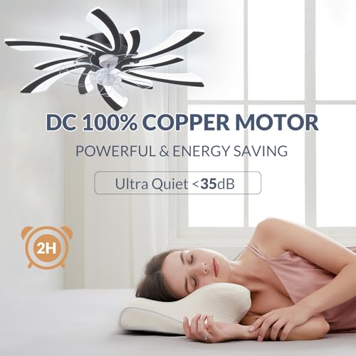 Plafonnier encastré ventilateur de plafond intelligent moderne pour chambre et salon