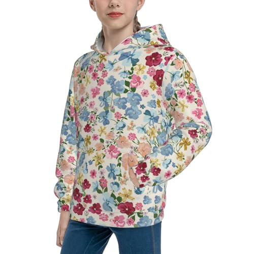 Trendy Floral Design Kid Hoodies Boys Sweatshirts Girls Pullover with Pocket2
