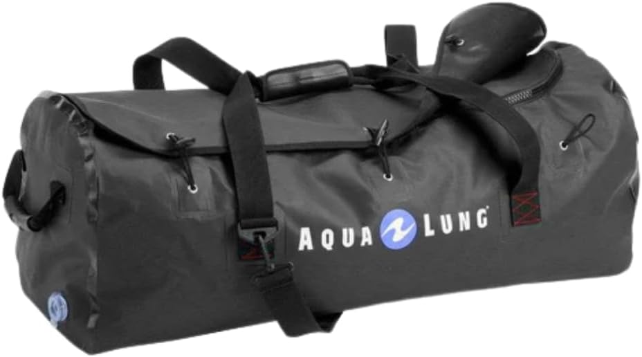 Aqualung Travel Dry 130L Gear Bag | Lightweight Waterproof Tarpaulin Duffel with Handles & Shoulder Strap for Large Wet Scuba Diving and Snorkeling Equipment