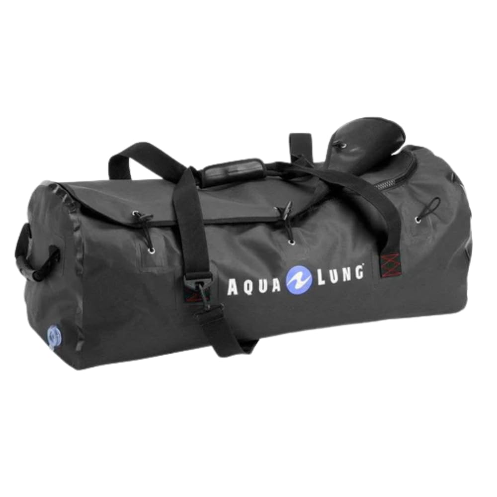 Aqualung Travel Dry Bag - Bolsa de Buceo Impermeable de 130L con Lona, 2 Válvulas de Tornillo, Asas y Correa de Hombro, Transporte de Equipo Mojado