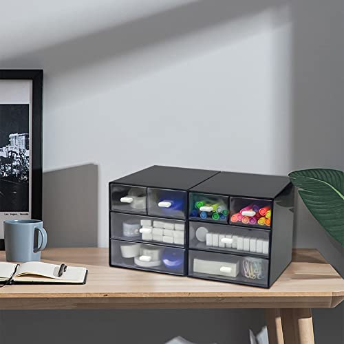 Zuiaso Desk Organizer With Drawer, Desk Storage Box, Plastic Office Stationery Supplies Organizers, Desktop Organizer For Office School Home thumb #5