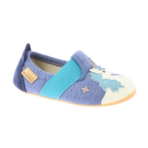 Living Kitzbühel Jungen Mädchen T-Modell Einhorn&Regenbogen Hausschuh, Media Blue, 23 EU