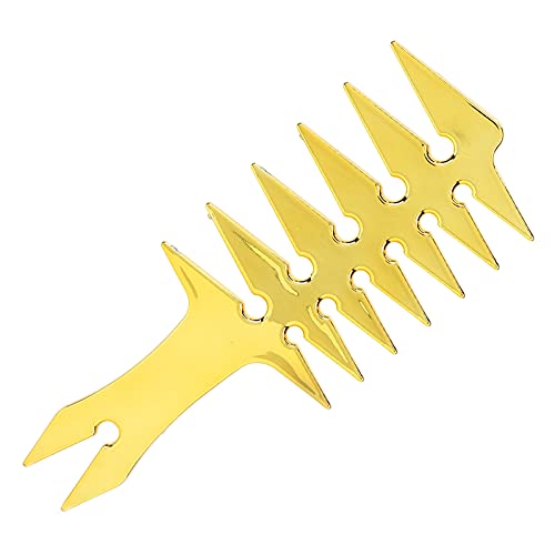 Pettine Per Capelli, Portatile, Da Uomo, A Denti Larghi, Double Face, Per Acconciature (Oro)-image