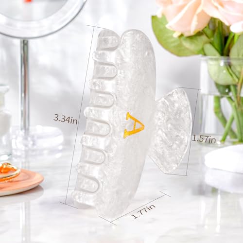 Image of Personalized Hair Clips Hair Claws for Women - Elegant Hair Accessories for Women - Monogram Hair Claw Birthday Gifts for Her Wedding Bridesmaid Friend Sister Teacher Wife Grandma - White,E