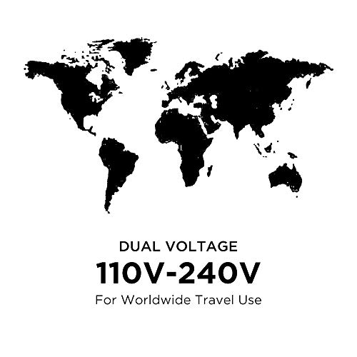 Professional Titanium 3D Floating Hair Straightener, Fast Heat Up Dual Voltage Flat Iron With Rotating Adjustable Temperature For All Hair Types, Auto Shut Off With 2 Salon Clips #TOP6