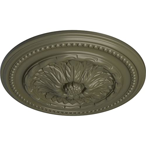 Image of Ekena Millwork CM15CHPTF 15-3 /4 inch x 1-7 /8 inch Chester Ceiling Medallion, Painted Turtle