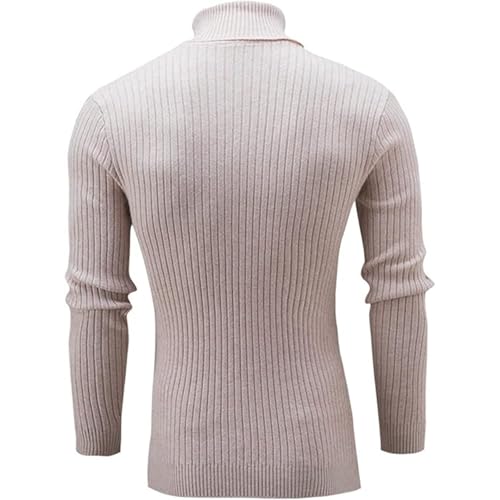 Slim Fit Turtleneck Sweater for Men Knit Thermal Turtle Neck Pullover Sweaters Casual Basic Ribbed Knitted Pullovers (Apricot,XX-Large)2