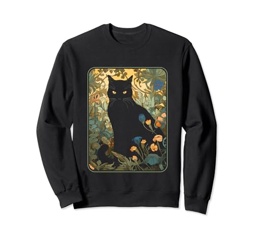 Cottagecore Estetica Gatto Fiori Natura Giardino Amante Donne Felpa