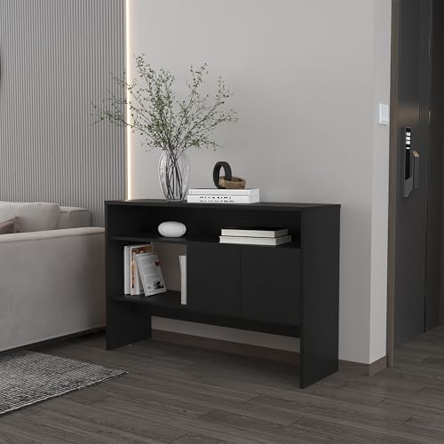 LIFE SKY Console Table with Storage & Display Shelves: Modern