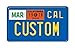 Targa CAL CALIFORNIA in alluminio per motociclette personalizzabile con testo in rilievo e adesivi con data, colore BLU