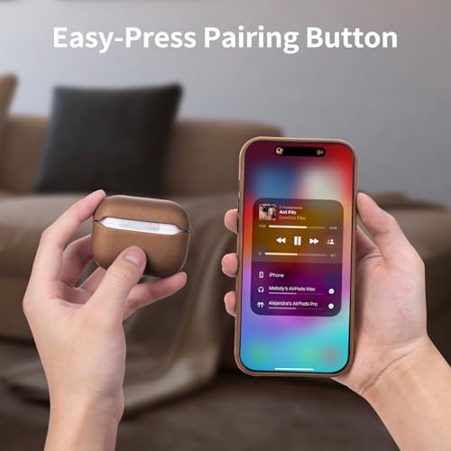Belemay for AirPods Pro (1st Generation) Case, Compatible with MagSafe, Premium Crazy Horse Leather [Vintage Aesthetic] - Unique Patina - Comfort Grip - Compatible with AirPods Pro Case (2019), Brown by Belemay - Image 4