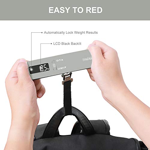 Bagail Digital Luggage Scale, 110Lbs Hanging Baggage Scale With Backlit Lcd Display, Portable Suitcase Weighing Scale, Travel Luggage Weight Scale With Hook, Strong Straps For Travelers Grey #TOP4