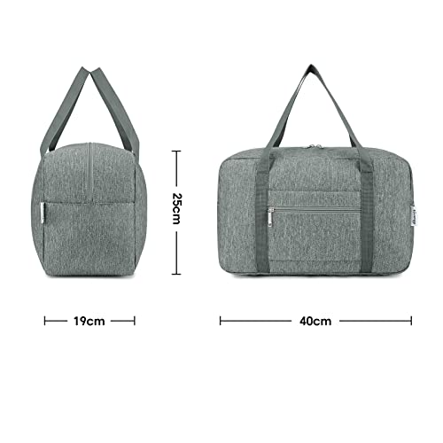Narwey 20L Ryanair Handgepäck 40x30x20, Klein Sporttasche Faltbare Reisetasche Handgepäck Tasche Flugzeug für Damen, Travel Bag Weekender Herren (Grau)
