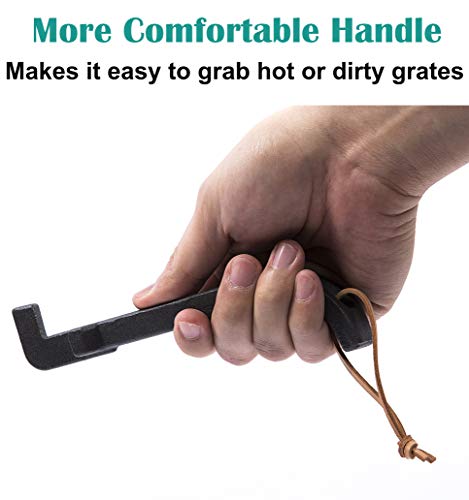 Easibbq Cast Iron Grill Grate Lifter, Barbecue Universal Grid Lifter, Hot Surfaces Handling Lifter Gripper For Most Charcoal Grills And Gas Grills #TOP2