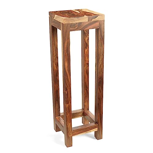 Image of Classic Solid Wood Saddle-Seat Kitchen Counter Stool Set of one| Dark Teak Wood Polish | Bar Stool | Bar Chair | Haigh Stool (Design-2)