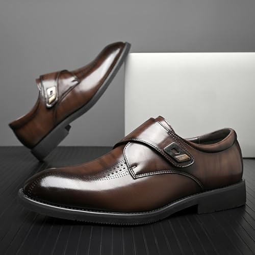 Men’s Leather Oxfords Dress Shoes, Round Toe Lace-up Leather Tuxedo Dress Shoes for Business Wedding2