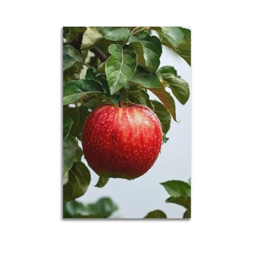 Poster artistique moderne pomme rouge ZHOUKEG de grande qualité