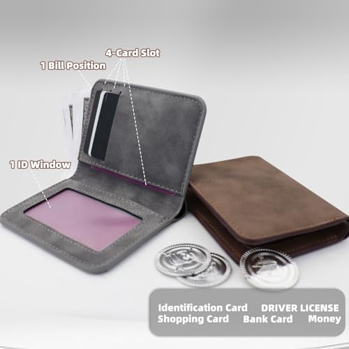 Mens Wallet, Slim Billfold Mens Card Wallet Lightweight Small wallet Multifunctional Credit Card Wallet for Storing Cash Cards Receipt (Grey)4