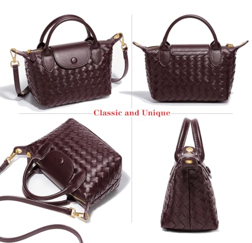 Small Woven Crossbody Bags Purse for Women Trendy Leather Dumpling Lightweight Mini Handbag3