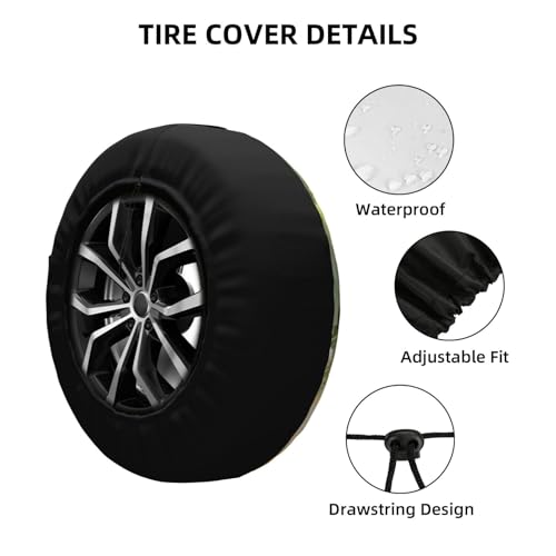 Image of Spare Tire Cover Happy Camper Wheel Protector Universal Fit for RV SUV Truck Trailer Accessories 14 inch inch 15 inch inch 16 inch inch 17 inch inch
