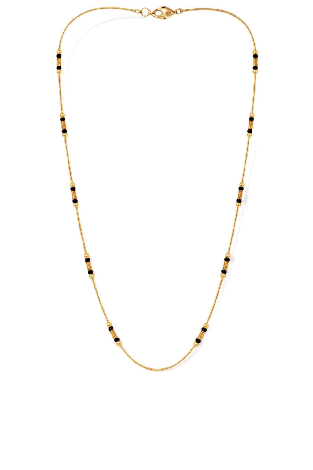 Style Of Life Luxury 18K Gold Plated Mangalsutra for Women | Traditional Black Beads Sleek Chain | Minimalist Everyday Wear Jewelry | Elegant Short Necklace for Wedding & Marrige Gift | Lightweight & Skin Friendly-image-31