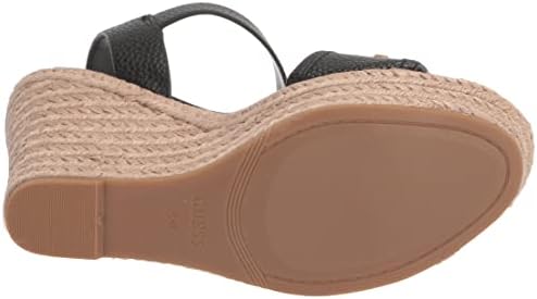 GUESS Women's HISLEY Wedge Sandal, Black, 8.5 | Image 3