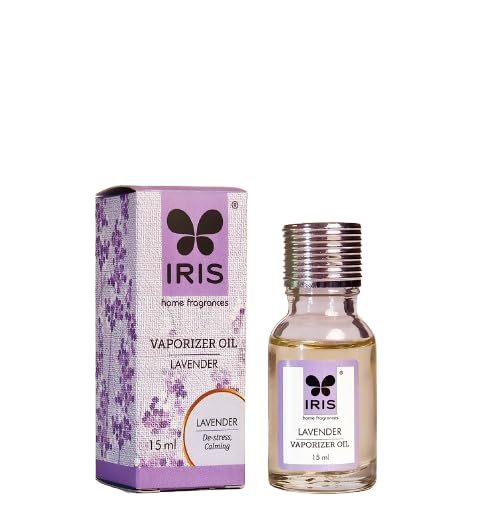 IRIS Home Fragrance, Lavender Reed Diffuser, Lavender Scent, Toxin-Free, Fine-Living Fragrance, Aromachology, Mood Enhancer, Made In India - 1 Unit Of 15Ml Fragrance Vaporizer Oil.