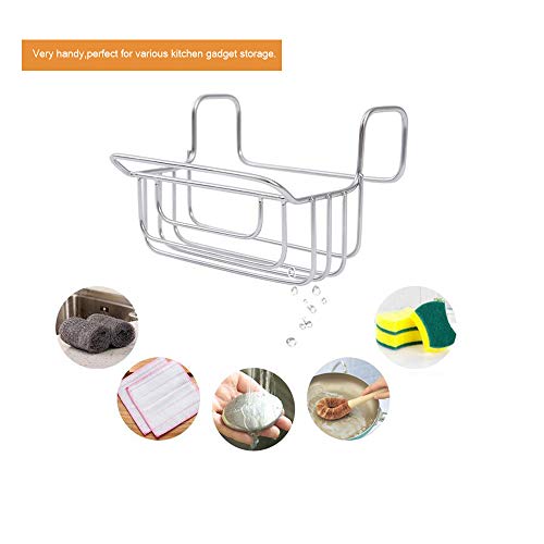 TuuTyss Stainless Steel Large Capacity Hanging Sink Caddy Organizer Sponge Holder Rack for Kitchen - Thumbnail 2