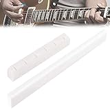 Bessere Klangqualität: Im Vergleich zu normalen Kunststoffteilen sorgt eine echte Knochennuss und Sattel dafür, dass der Gitarrensound klarer, dichter und kürzer klingt. Hohe Dichte und minimale Porosität sorgen für gute Intonation und Klarheit.